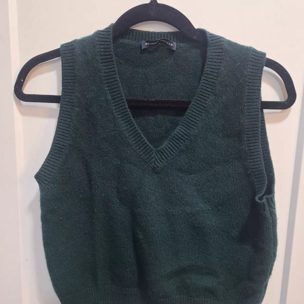Brandy Melville Dark Green Knit Vest